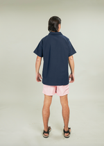Load image into Gallery viewer, Navy V-Neck Linen Top
