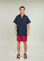 Load image into Gallery viewer, Navy V-Neck Linen Top
