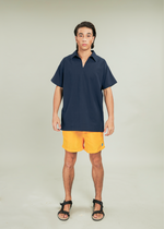 Load image into Gallery viewer, Navy V-Neck Linen Top
