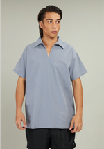 Load image into Gallery viewer, Gray V-Neck Linen Polo
